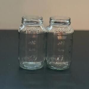 Mason Jar (Set of 2) 24oz Jars with Square Body and Round Lip